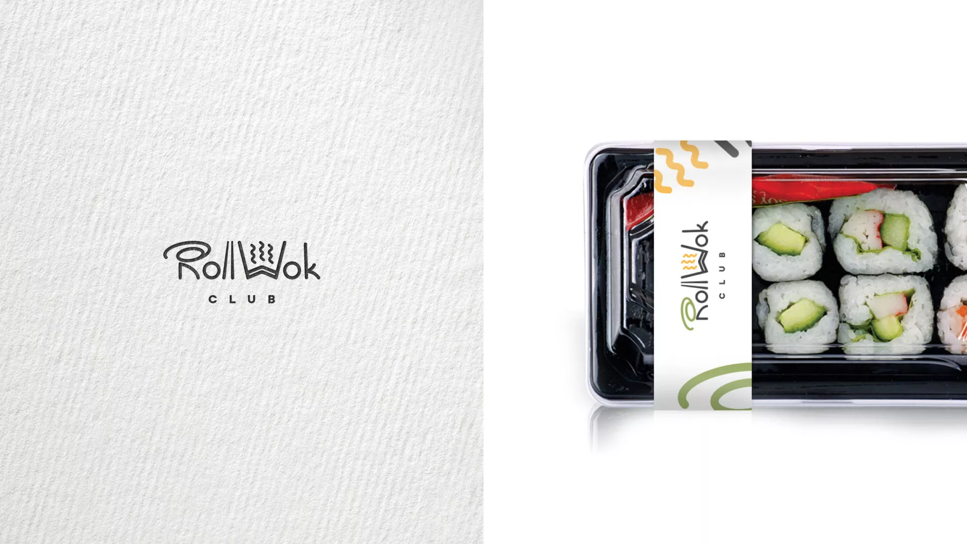 Разработка наклеек для суши-бара «Roll Wok Club» в Верхней Салде
